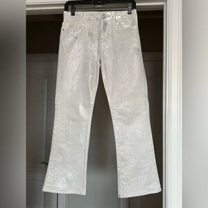 Frame Denim White Le Crop Mini Boot Pants